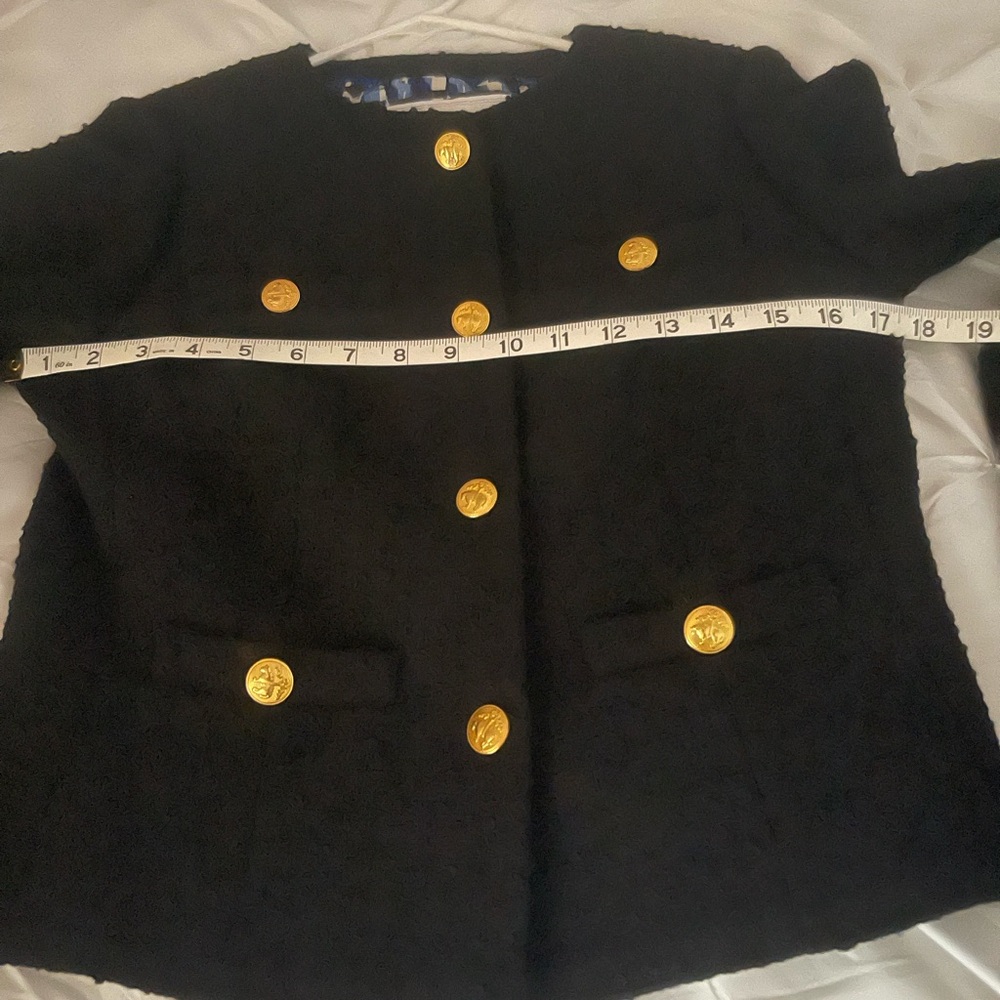 Brooks Brothers Black and Gold Double-Breasted Blazer